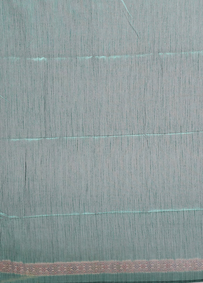 Green Tussar Silk Saree With Blouse Piece