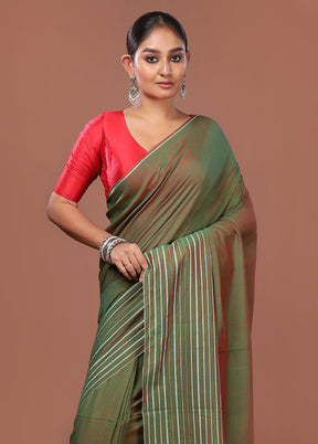 Green Matka Silk Saree With Blouse Piece