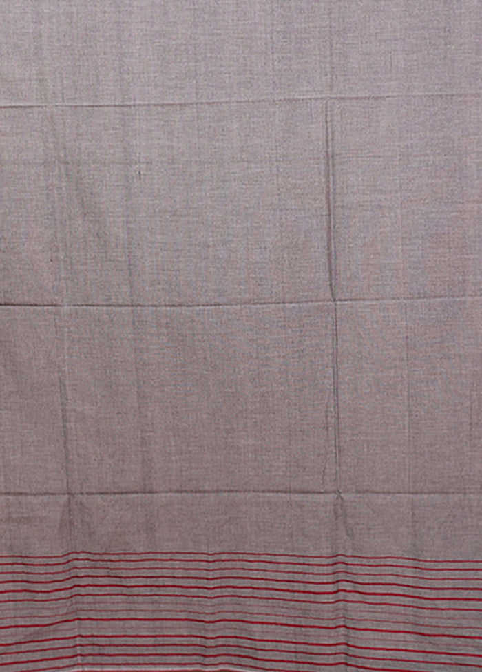 Grey Matka Silk Saree With Blouse Piece
