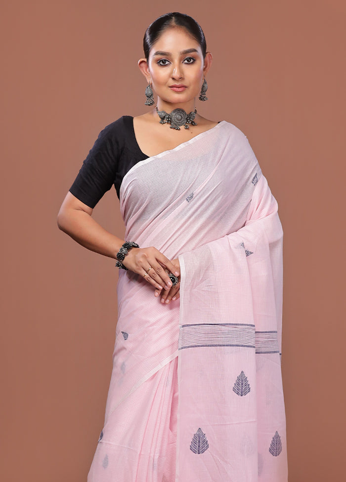 Pink Matka Silk Saree With Blouse Piece