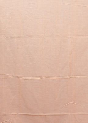 Peach Matka Silk Saree With Blouse Piece