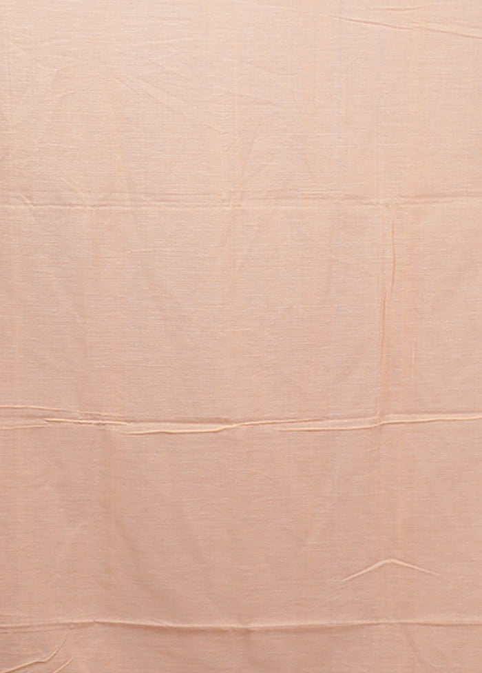 Peach Matka Silk Saree With Blouse Piece