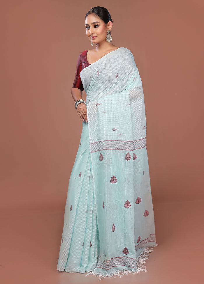 Green Matka Silk Saree With Blouse Piece