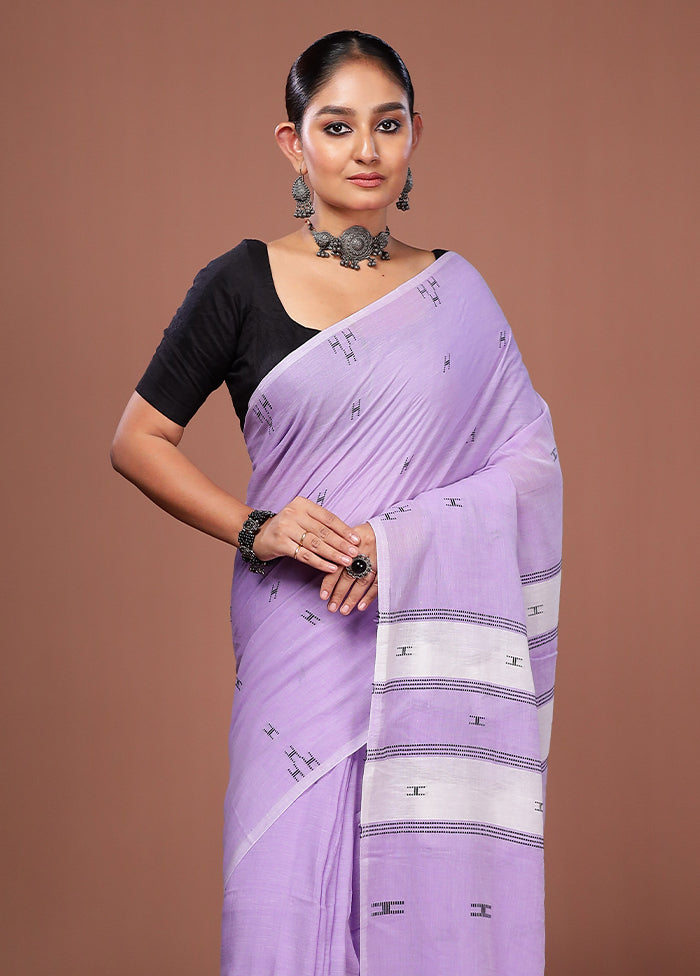 Purple Matka Silk Saree With Blouse Piece