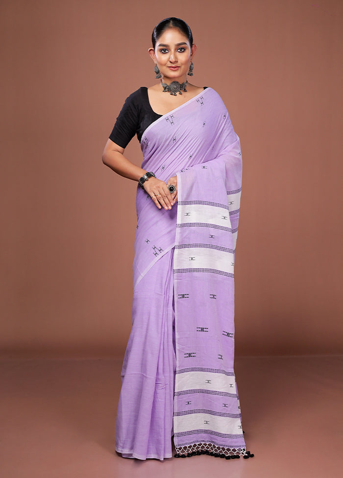 Purple Matka Silk Saree With Blouse Piece