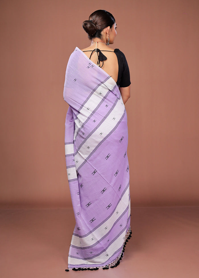 Purple Matka Silk Saree With Blouse Piece
