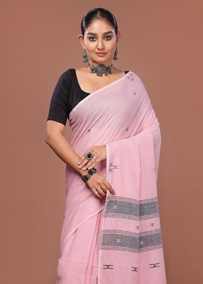Pink Matka Silk Saree With Blouse Piece
