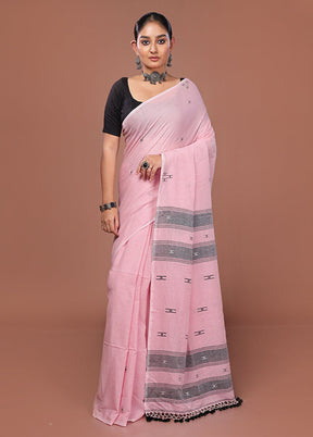 Pink Matka Silk Saree With Blouse Piece