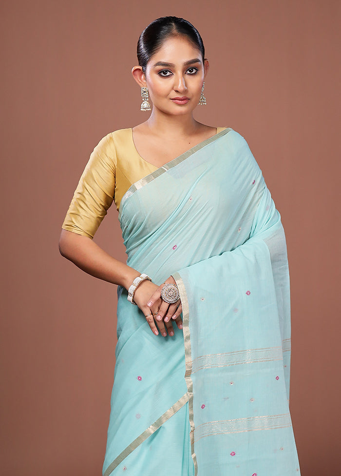 Green Matka Silk Saree With Blouse Piece