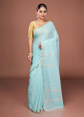 Green Matka Silk Saree With Blouse Piece