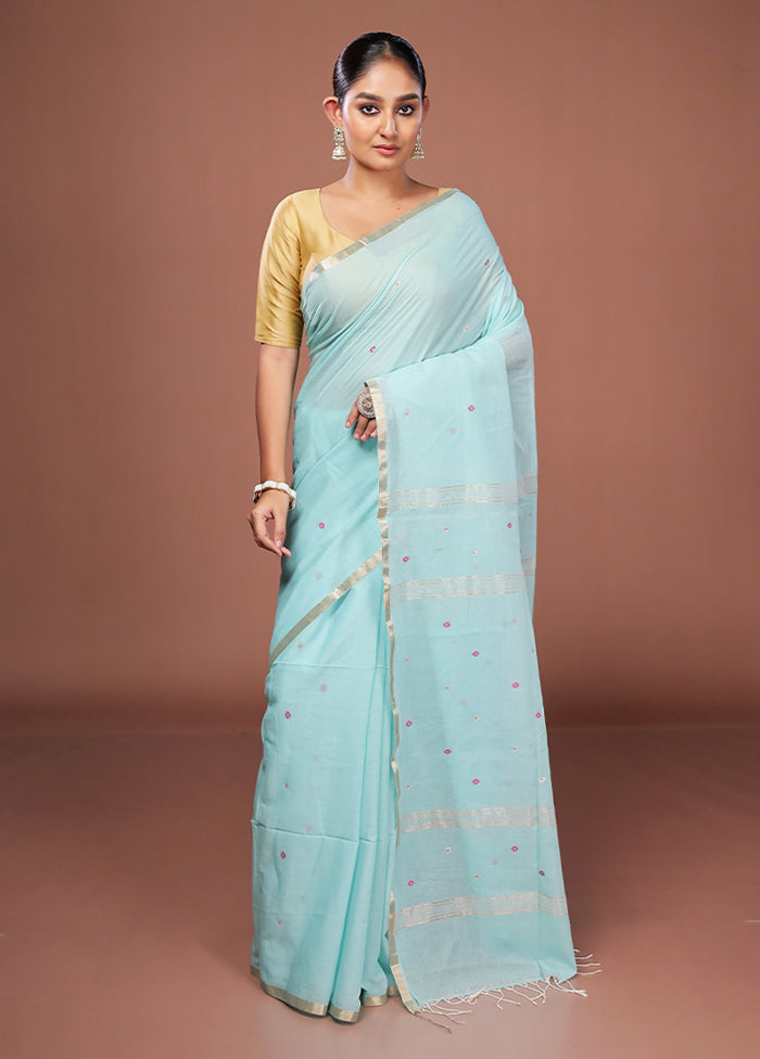 Green Matka Silk Saree With Blouse Piece