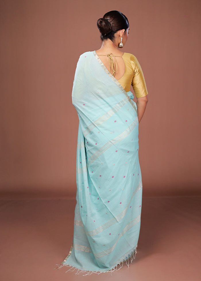 Green Matka Silk Saree With Blouse Piece