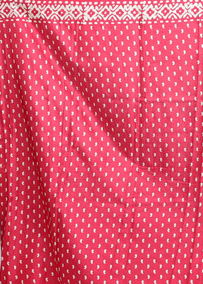 Pink Dupion Silk Saree With Blouse Piece