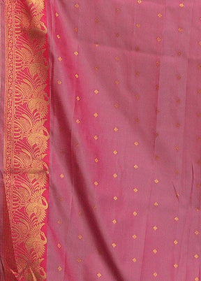 Blue Dupion Silk Saree With Blouse Piece