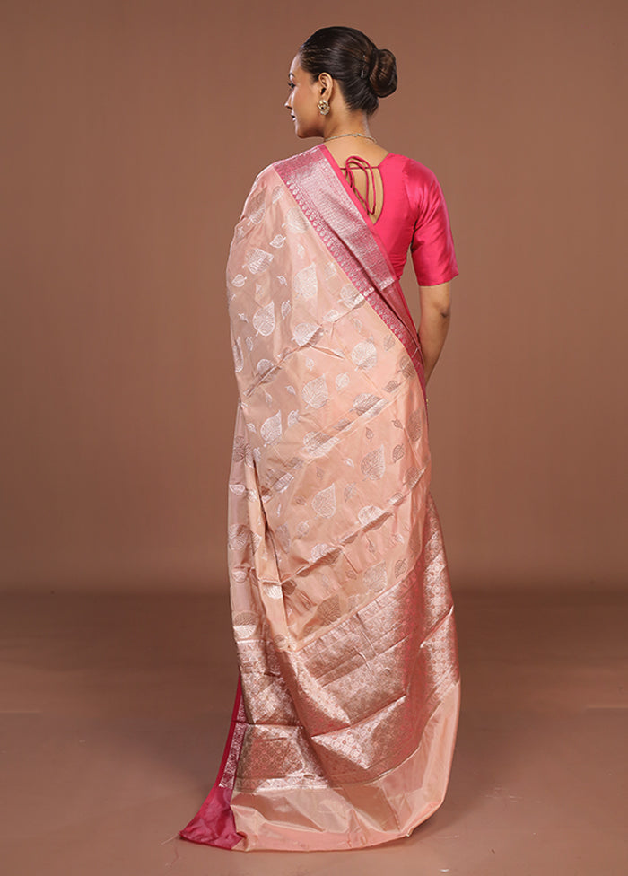 Pink Dupion Silk Saree With Blouse Piece