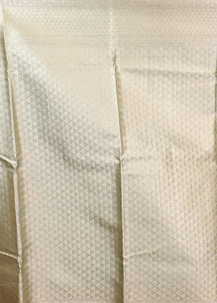 Green Tissue Silk Saree With Blouse Piece