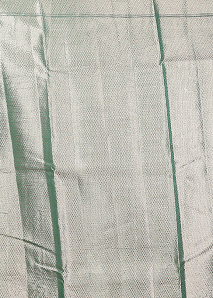 Green Kora Silk Saree With Blouse Piece