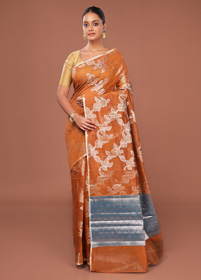 Yellow Kora Silk Saree With Blouse Piece