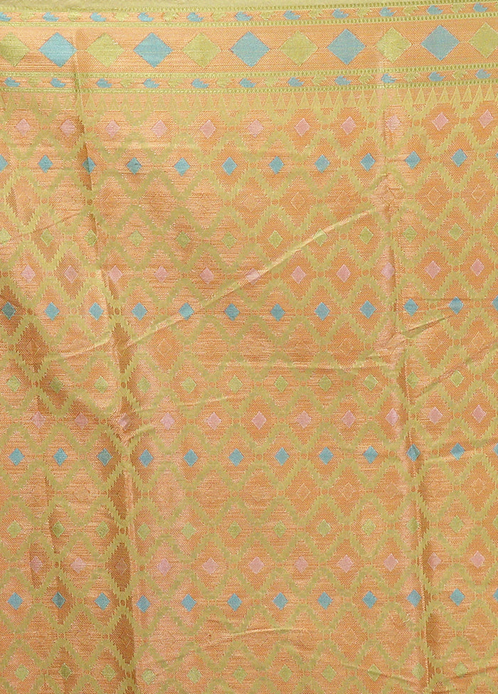 Green Kora Silk Saree With Blouse Piece