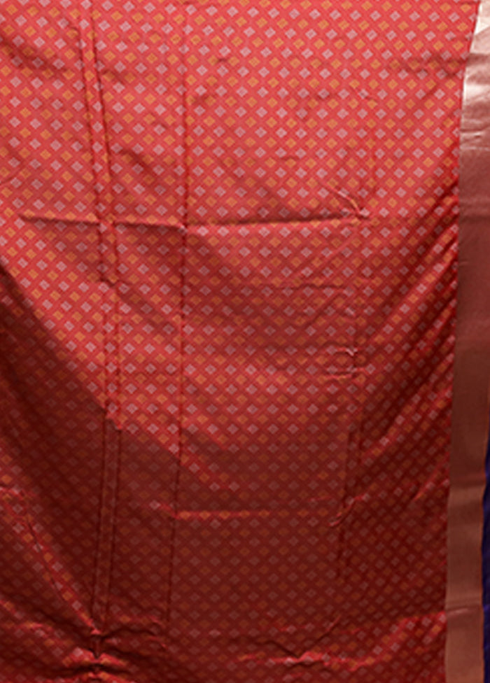 Blue Dupion Silk Saree With Blouse Piece