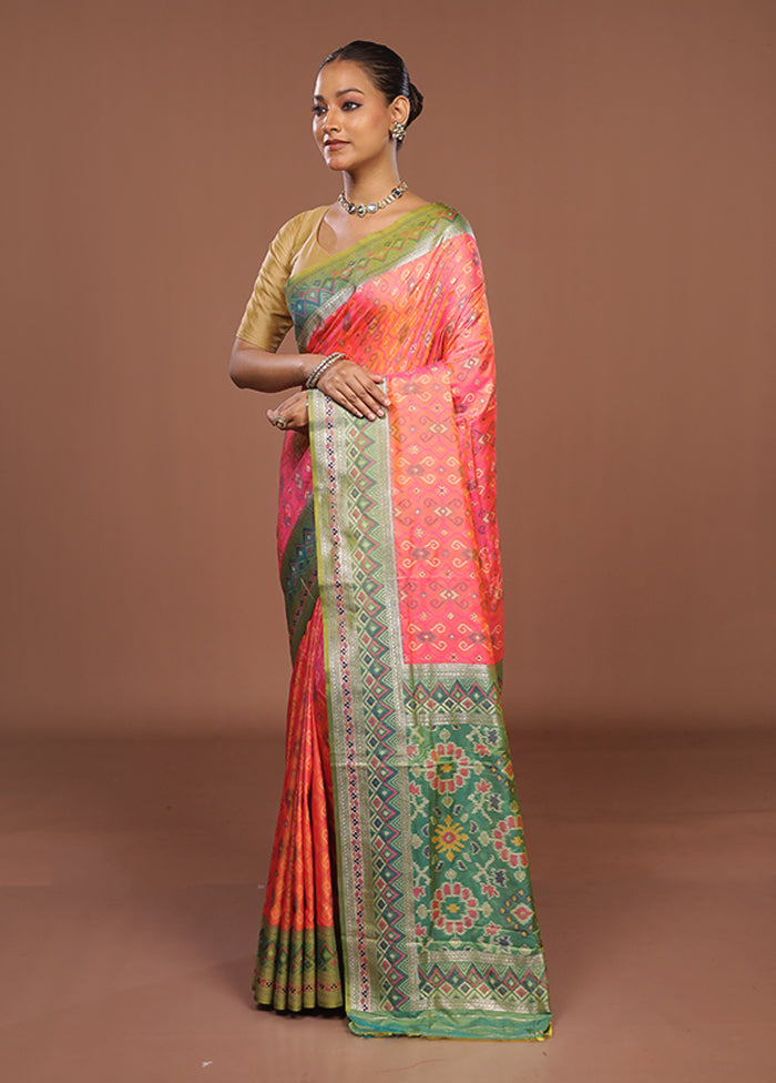 Pink Dupion Silk Saree With Blouse Piece