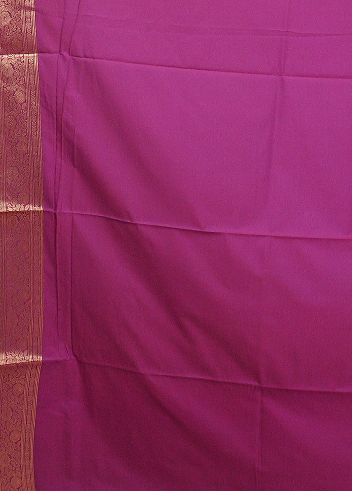 Purple Dupion Silk Saree With Blouse Piece
