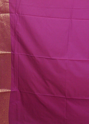 Purple Dupion Silk Saree With Blouse Piece