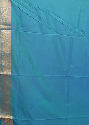 Green Dupion Silk Saree With Blouse Piece