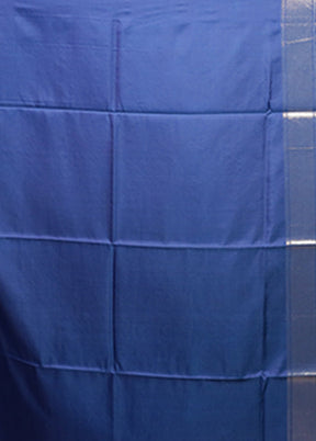 Blue Dupion Silk Saree With Blouse Piece