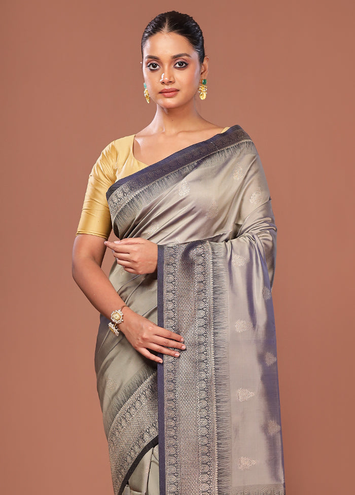 Cream Dupion Silk Saree With Blouse Piece