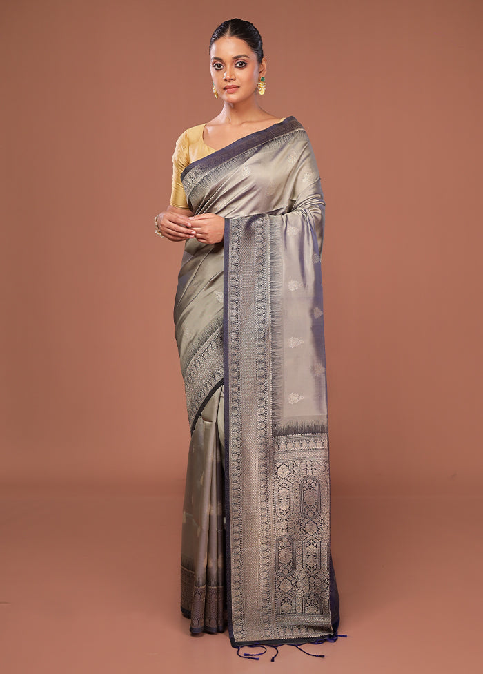 Cream Dupion Silk Saree With Blouse Piece