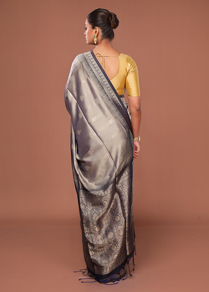 Cream Dupion Silk Saree With Blouse Piece