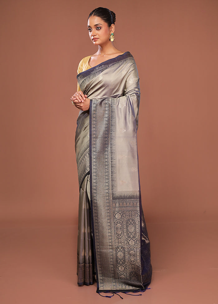 Cream Dupion Silk Saree With Blouse Piece