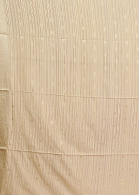 Cream Dupion Silk Saree With Blouse Piece