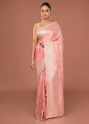 Pink Dupion Silk Saree With Blouse Piece