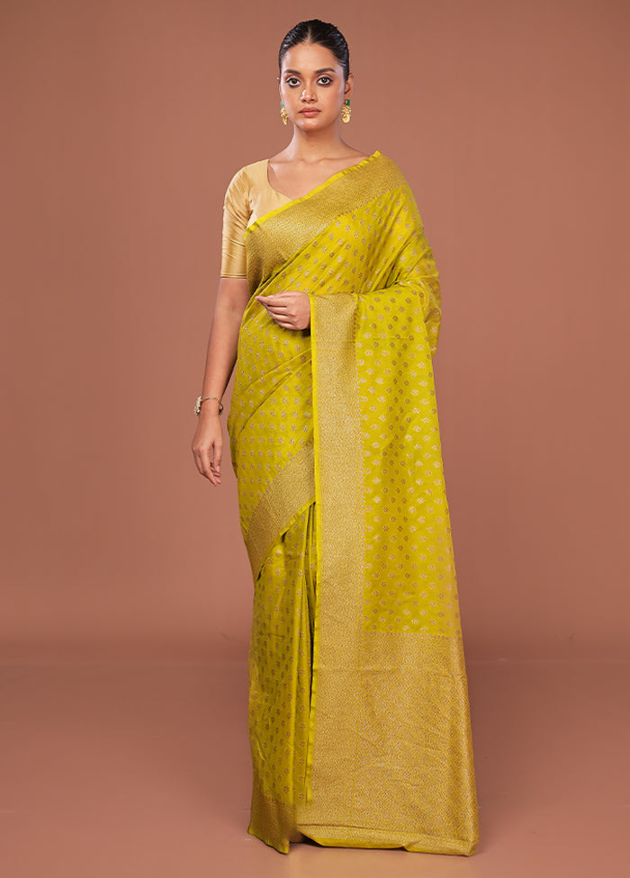 Green Georgette Saree With Blouse Piece