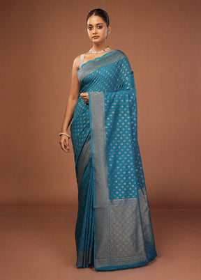 Blue Georgette Saree With Blouse Piece