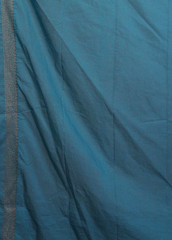 Blue Georgette Saree With Blouse Piece