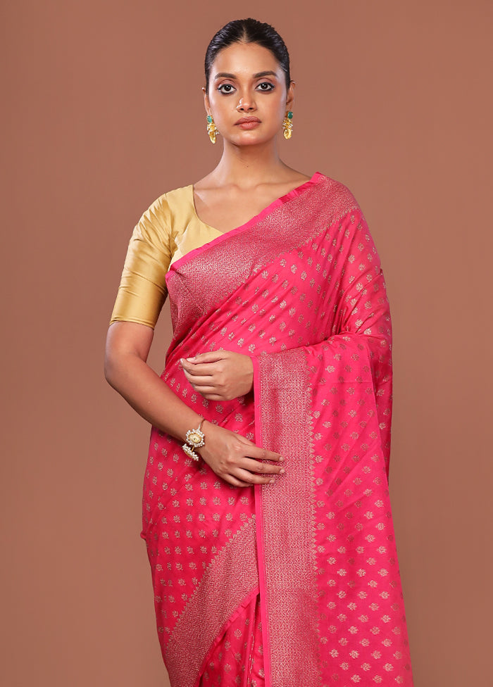 Pink Georgette Saree With Blouse Piece