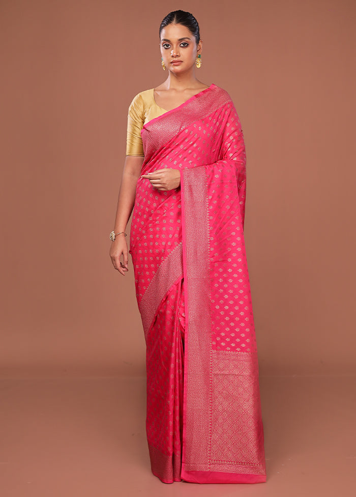 Pink Georgette Saree With Blouse Piece