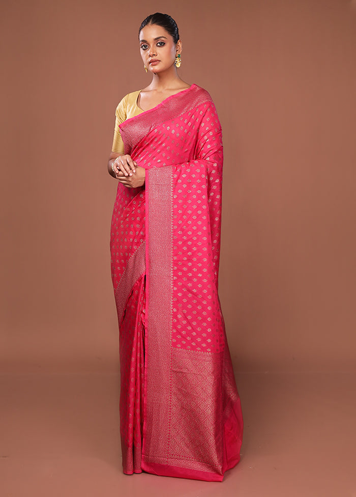 Pink Georgette Saree With Blouse Piece