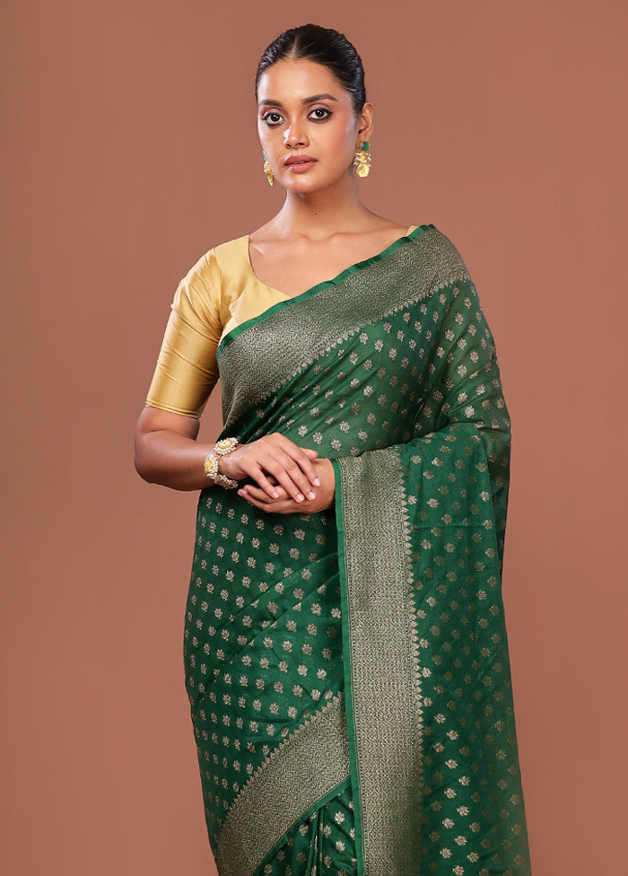 Green Georgette Saree With Blouse Piece