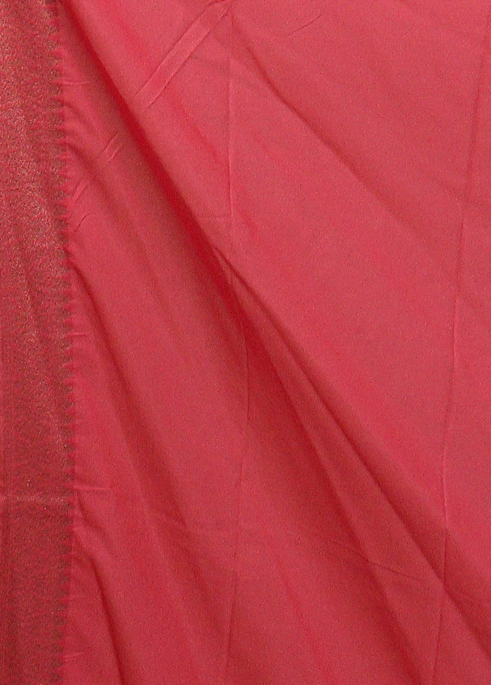 Pink Georgette Saree With Blouse Piece