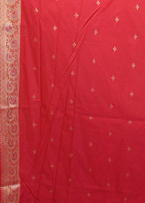 Red Katan Silk Saree With Blouse Piece