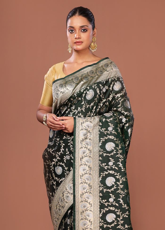 Blue Katan Silk Saree With Blouse Piece