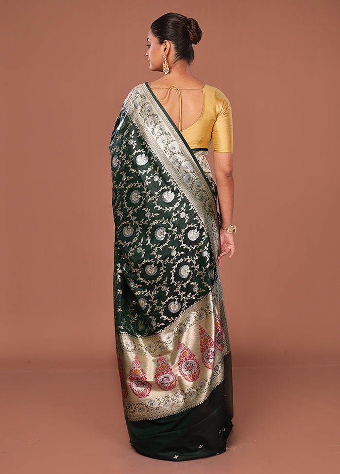 Blue Katan Silk Saree With Blouse Piece