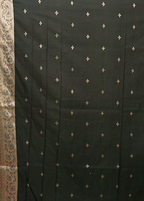 Blue Katan Silk Saree With Blouse Piece