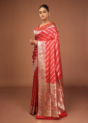 Red Uppada Silk Saree With Blouse Piece