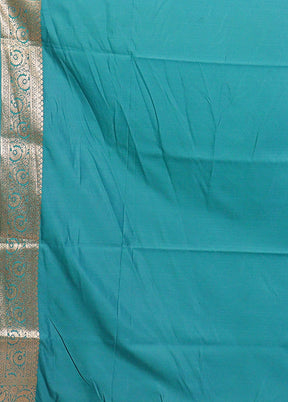 Blue Uppada Silk Saree With Blouse Piece