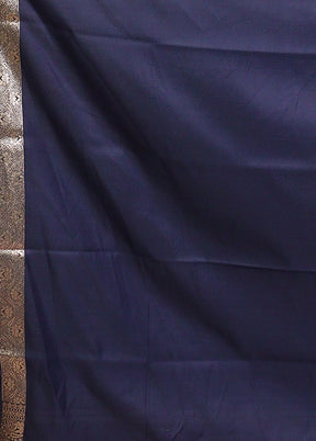 Blue Uppada Silk Saree With Blouse Piece